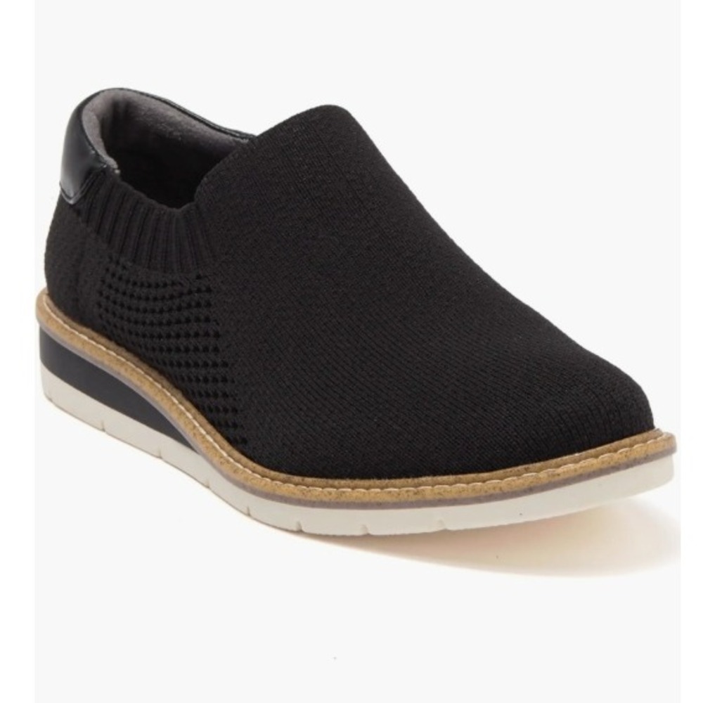 Me Too Size 11 Black Knit Slip On Platform Sneakers Loafers Maze